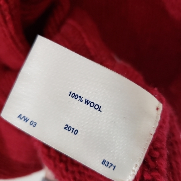 Wool Cardigan Sweater Womens Size Medium Red Embroidered Leaves Vintage Tulchan - Picture 9 of 11